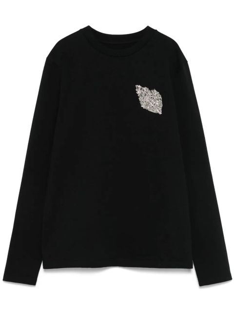 Jil Sander brooch-detail T-shirt - Black - zdjęcie produktu nr 1