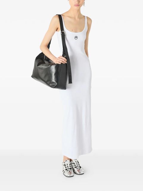 Marine Serre moon logo ribbed jersey dress - White - zdjęcie produktu nr 2