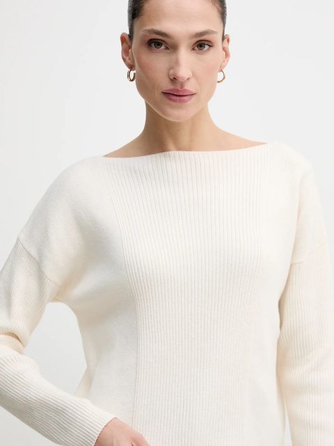 Sisley sweter z domieszką wełny damski kolor beżowy 1KHTL106J - zdjęcie produktu nr 2