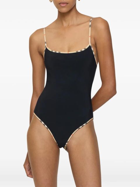 Burberry check-trim one piece - Black - zdjęcie produktu nr 2