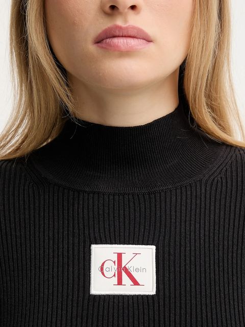 Calvin Klein Jeans sukienka kolor czarny mini dopasowana LV047D308G