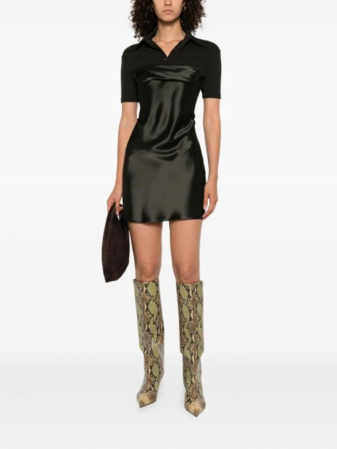 Nanushka satin-paneled mini dress - Green