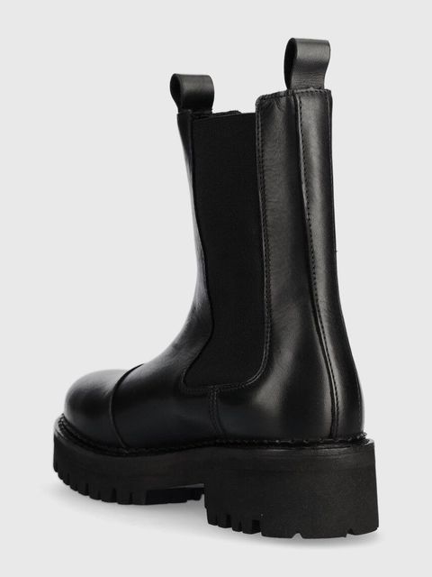 Tommy Jeans sztyblety skórzane TJW URBAN CHELSEA damskie kolor czarny na platformie EN0EN02298