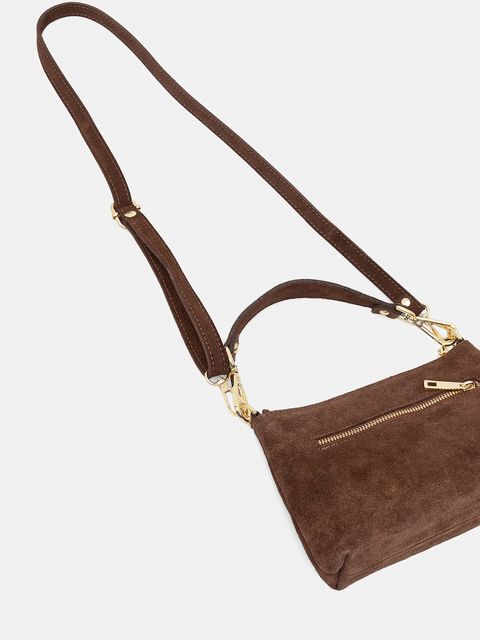 Answear.LAB torebka zamszowa kolor brązowy