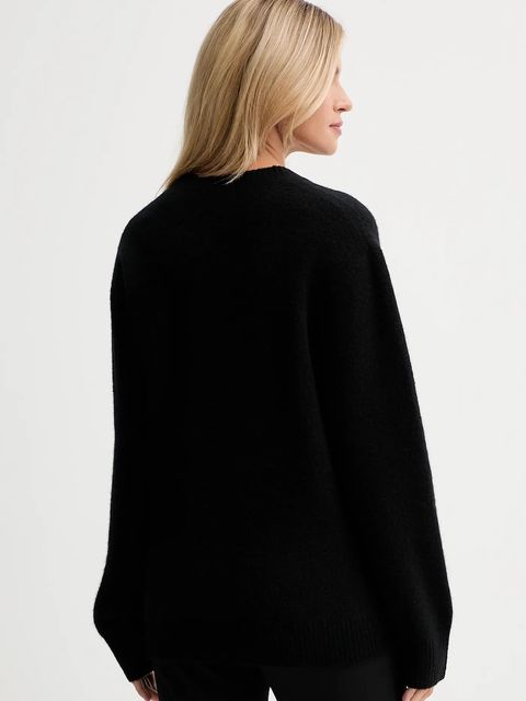 ISABELLE BLANCHE kardigan z dodatkiem wełny damski kolor czarny IS25FW-M152-F007