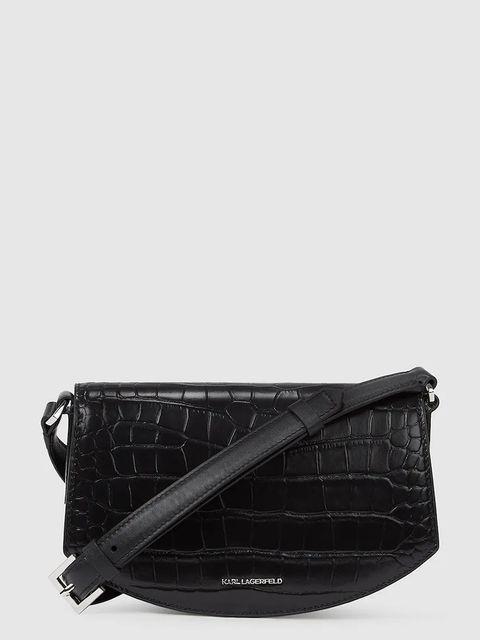 Karl Lagerfeld torebka skórzana Karl Lagerfeld Studio kolor czarny A4W30135