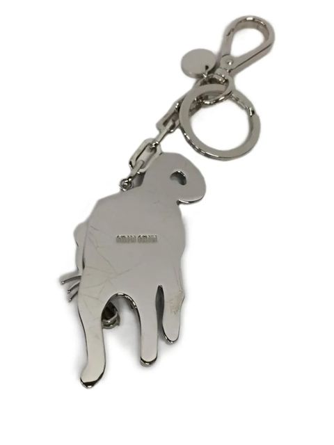Miu Miu cat-shaped enamel keychain - Blue