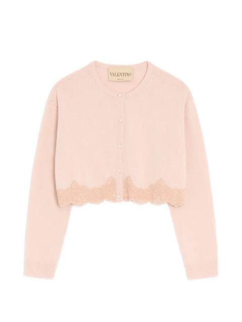 Valentino Garavani wool cardigan with lace - Pink - zdjęcie produktu nr 1