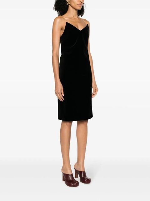 LOEWE bustier velvet strapless dress - Black