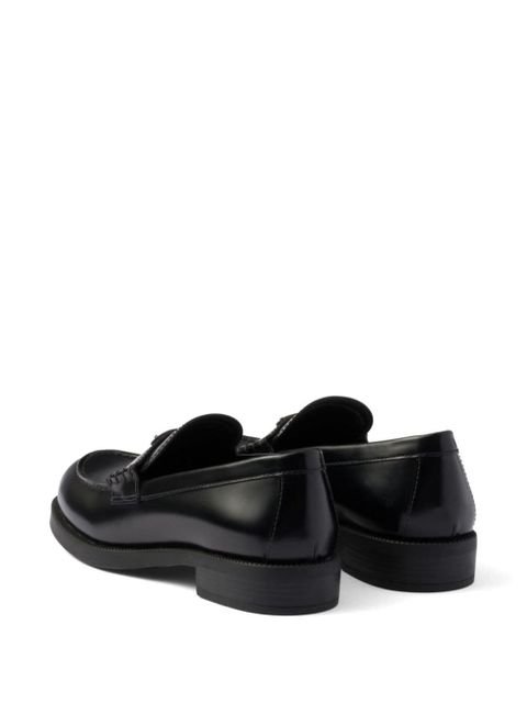 Prada brushed leather loafers - Black