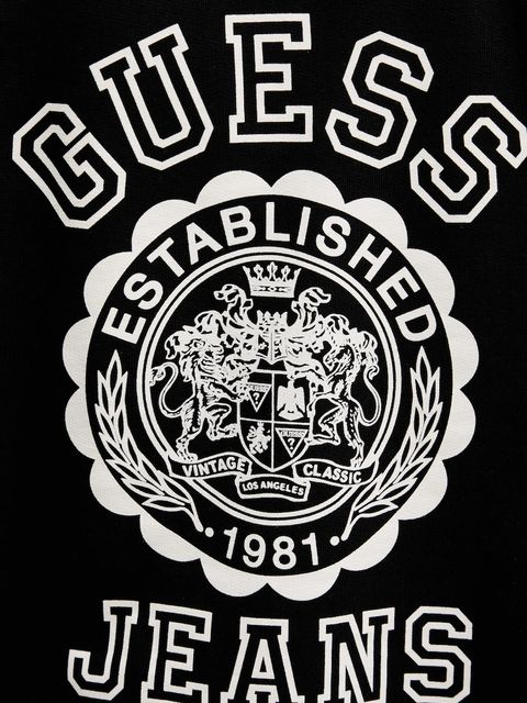 Guess Jeans bluza bawełniana damska kolor czarny z nadrukiem W5YQ16 K68I4