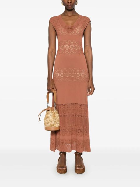 TWINSET knitted maxi dress - Brown - zdjęcie produktu nr 2