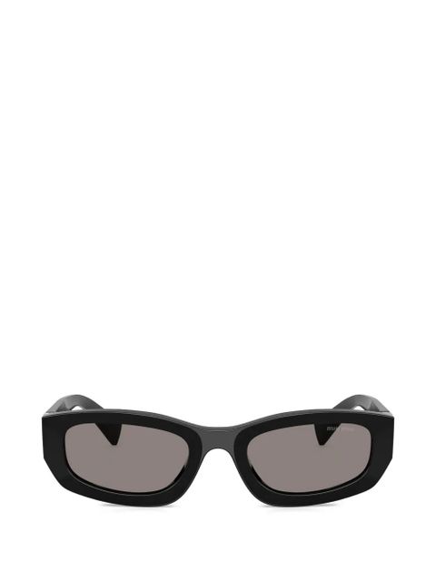 Miu Miu Eyewear logo rectangle sunglasses - Black - zdjęcie produktu nr 1