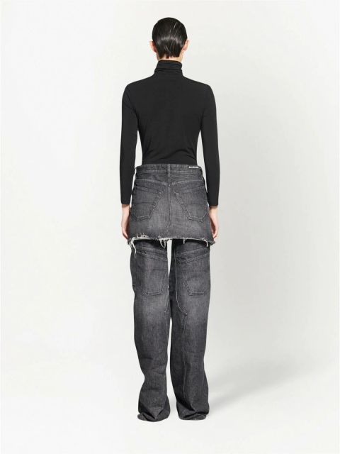 Balenciaga Cut-up denim mini skirt - Black