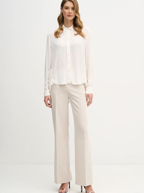 Sisley koszula damska kolor beżowy regular z kołnierzykiem klasycznym 5IDTLQ09G - zdjęcie produktu nr 2