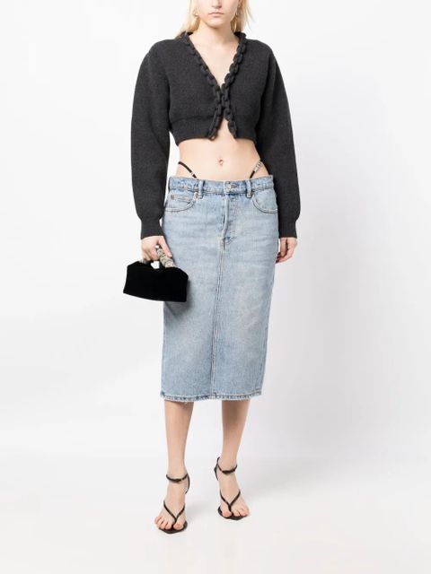 Alexander Wang thong-strap denim midi skirt - Blue - zdjęcie produktu nr 2