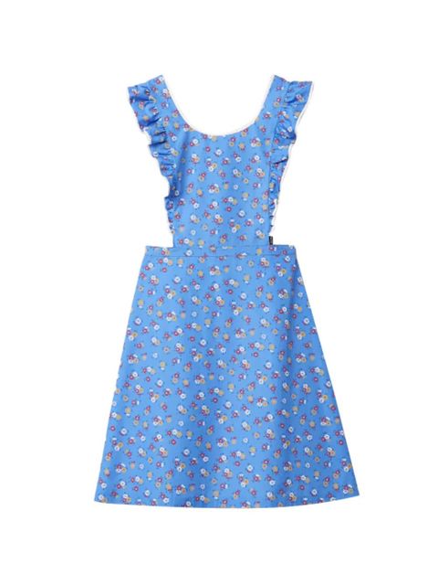 Miu Miu floral-print ruffled midi dress - Blue - zdjęcie produktu nr 1