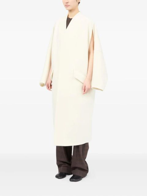 MM6 Maison Margiela asymmetric zip-front coat - White