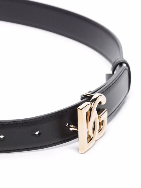 Dolce & Gabbana logo-buckle leather belt - Black
