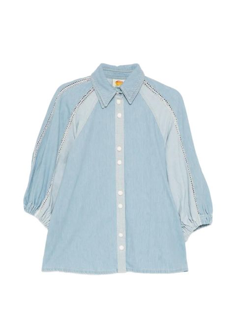 FARM Rio lace panelled shirt - Blue - zdjęcie produktu nr 1