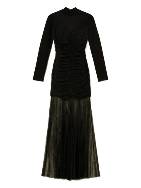 TWINSET pleated-tulle knitted dress - Black - zdjęcie produktu nr 1