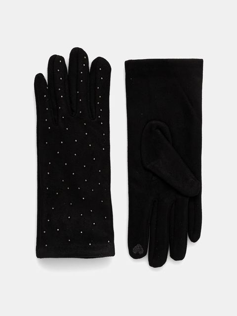 Sisley rękawiczki damskie kolor czarny 6G0UWG006 - zdjęcie produktu nr 1