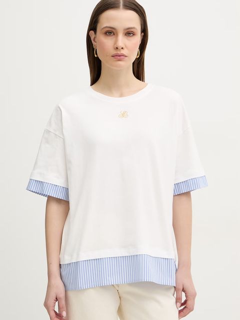 Luisa Spagnoli t-shirt bawełniany Baiadera - zdjęcie produktu nr 2