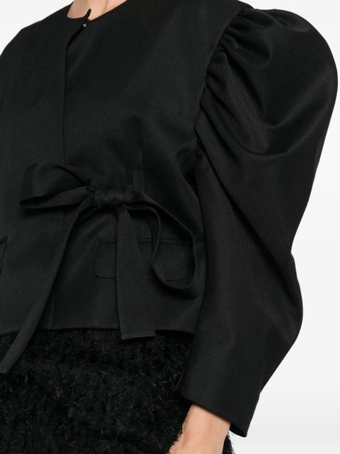 Simone Rocha puffed-sleeve tie jacket - Black