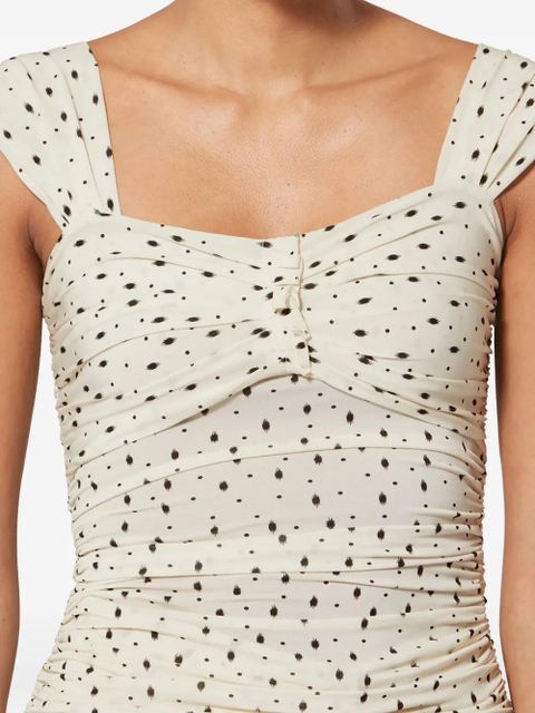 ISABEL MARANT ruched polka-dot top - Neutrals