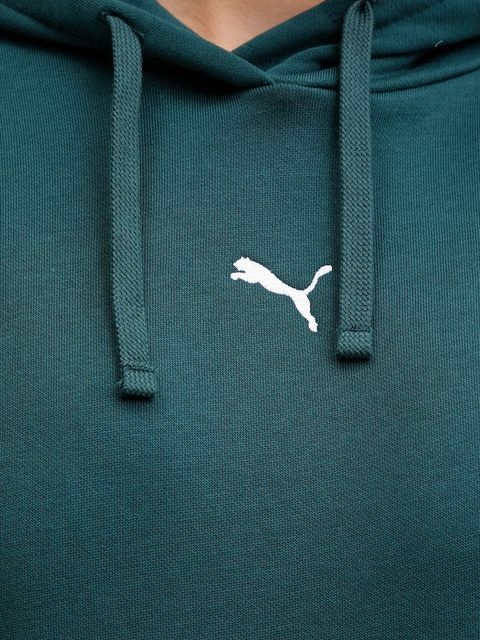 Puma bluza damska kolor zielony z kapturem gładka 685398