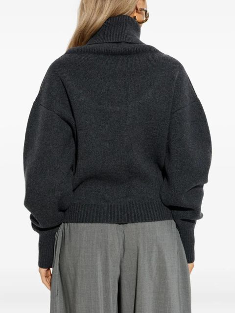 Jacquemus Pallone turtleneck embroidered sweater - Grey