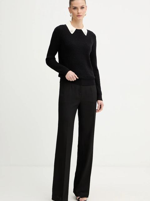 Morgan sweter damski kolor czarny lekki MTORIA