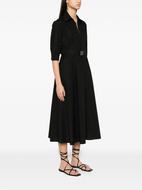 TWINSET belted zip-up midi dress - Black