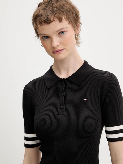 Tommy Jeans sukienka kolor czarny mini rozkloszowana DW0DW22106