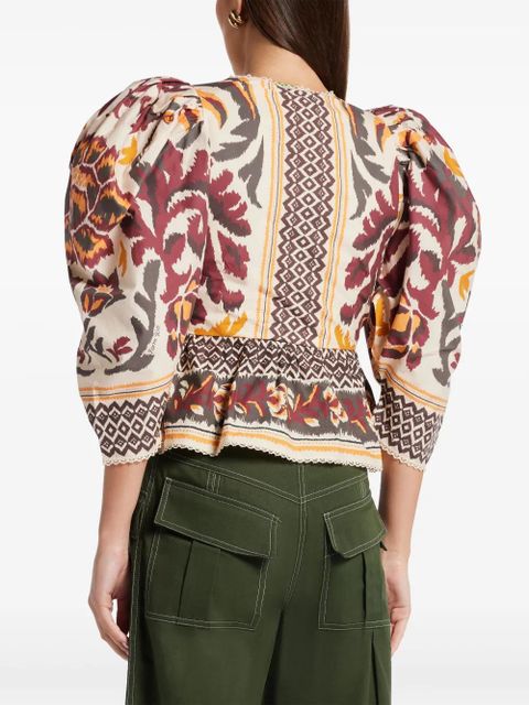 FARM Rio puff sleeves blouse - Neutrals