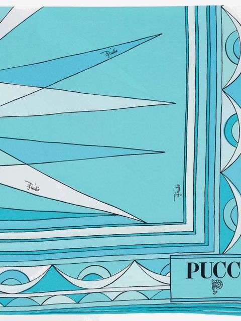 PUCCI silk square scarf - Blue - zdjęcie produktu nr 2