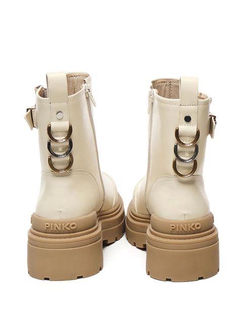 PINKO buckle-detail platform boots - White