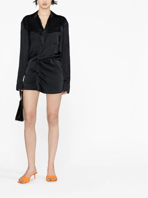 Off-White ruched asymmetric shirt dress - Black - zdjęcie produktu nr 2