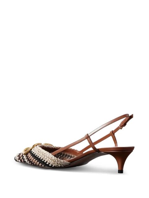 Valentino Garavani 40mm VLogo slingback pumps - Brown