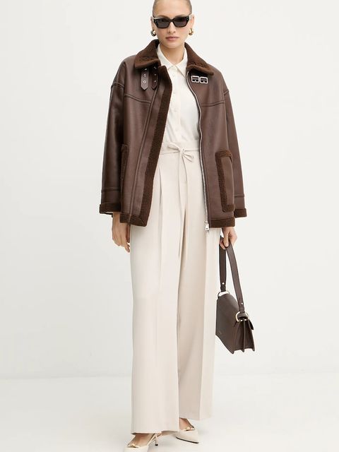 Silvian Heach kurtka LAZOJOSE kolor brązowy przejściowa GPA25171CP - zdjęcie produktu nr 2