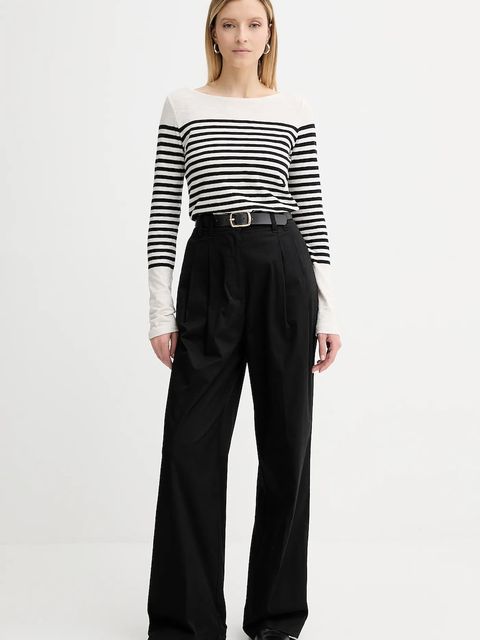 Marc O'Polo spodnie damskie kolor czarny szerokie high waist 506034110105 - zdjęcie produktu nr 2