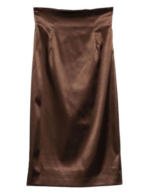 Dolce & Gabbana satin midi skirt - Brown - zdjęcie produktu nr 1