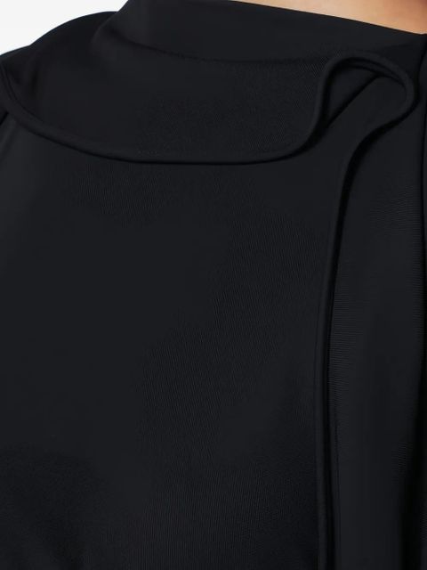 Victoria Beckham draped long-sleeve midi dress - Black