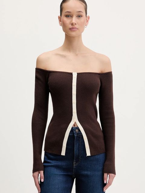 Abercrombie & Fitch sweter damski kolor brązowy KI150-5429-480 - zdjęcie produktu nr 1