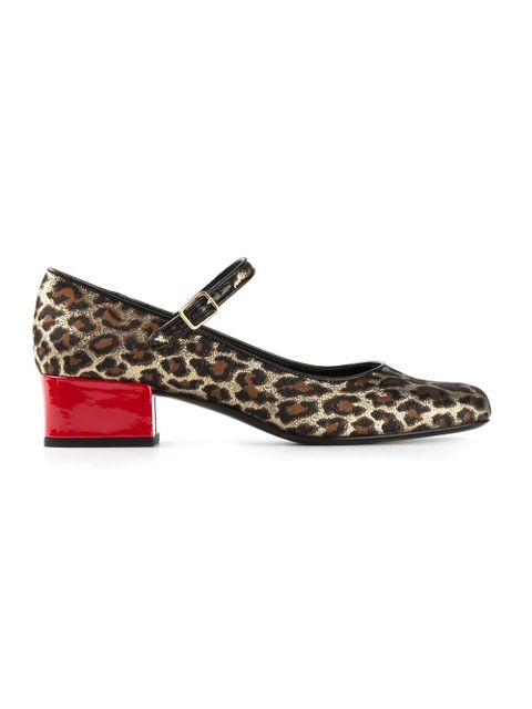 Saint Laurent leopard print Mary Jane pumps - Multicolour