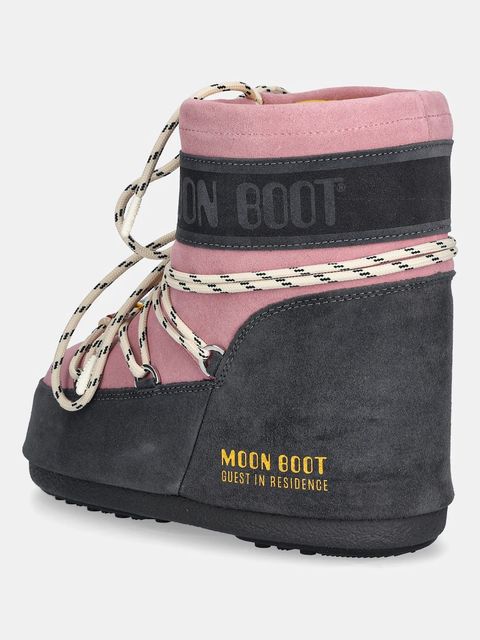 Moon Boot śniegowce MB X GIR ICON LOW SUEDE BEADS kolor różowy 80D1409730-HJ05