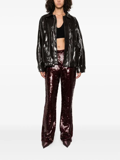 Maje sequin embellished trousers - Red