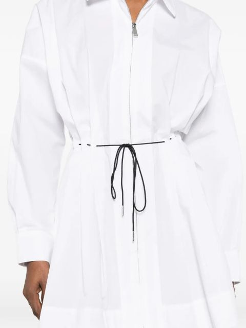 STAUD zip drawstring mini dress - White