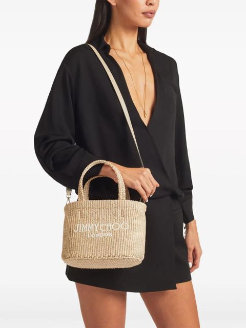 Jimmy Choo mini logo-embroidered beach bag - Neutrals - zdjęcie produktu nr 2