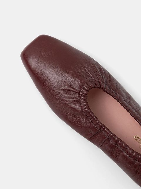Pretty Ballerinas baleriny skórzane Camille kolor bordowy 49872_001